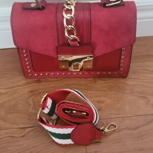 Red Studded Women's Bag